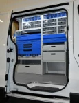 04_Tiroirs métalliques et transparents sur Opel Vivaro pour installateur système de chauffage et de refroidissement