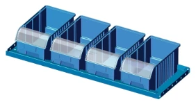 33_Châssis avec conteneurs en plastique avec facette transparente