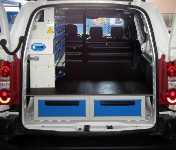Aménagement Berlingo avec porte-étau coulissant