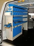 Lato sinistro Opel Movano con pianale, pannellatura, copriruota, ganci e rotaia per cinghie