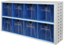Bloc-tiroirs avec éléments transparents basculants