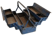 Caisse à outils Syncro System encore utilisée après 40 ans