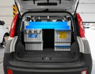 Espace de chargement de Fiat Panda avec aménagement Syncro System