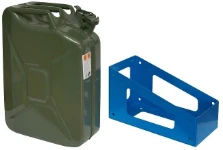 Jerrycan et porte-jerrycan en acier pour fourgons
