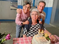 Maria Menon avec la fille Bibiana et Roberto 