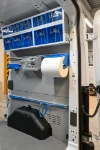 Rails avec sangles, porte-rouleau, porte-silicone et tiroirs transparents pour le Transit