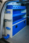 Rayonnage gauche du Renault Kangoo avec porte, compartiment et tablettes