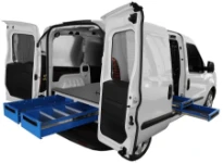 Aménagement Doblò avec tiroirs sous-plancher