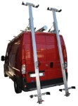 Porte-échelles à deux glissières à descente amortie et porte-tubes pour Ducato