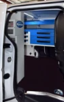 Vue panoramique de l’espace de chargement du Caddy équipé pour installations de chauffage et de plomberie